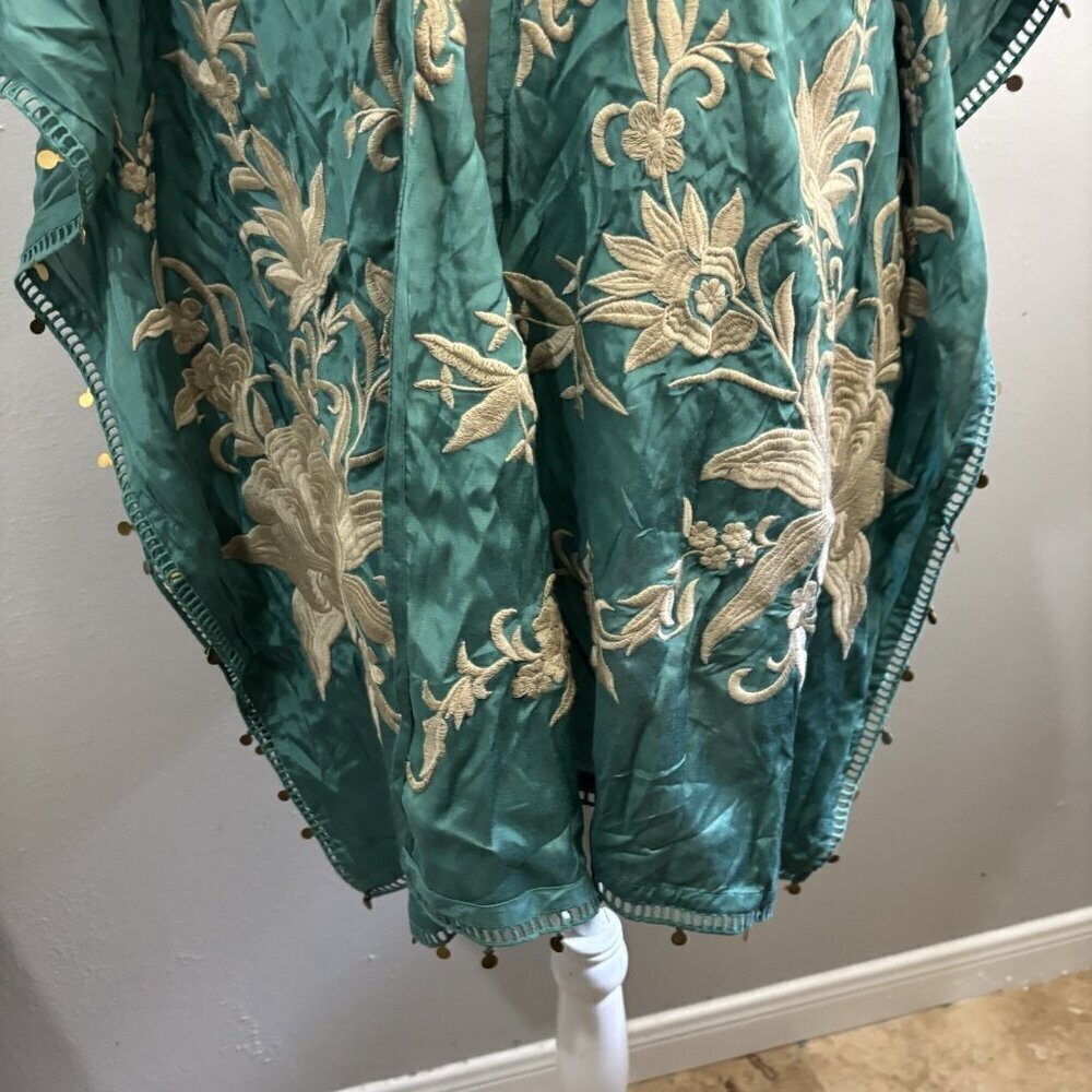 Soft Surroundings Embroidered Beaded Kimono Top Open Women Small/medium - Picture 5 of 14